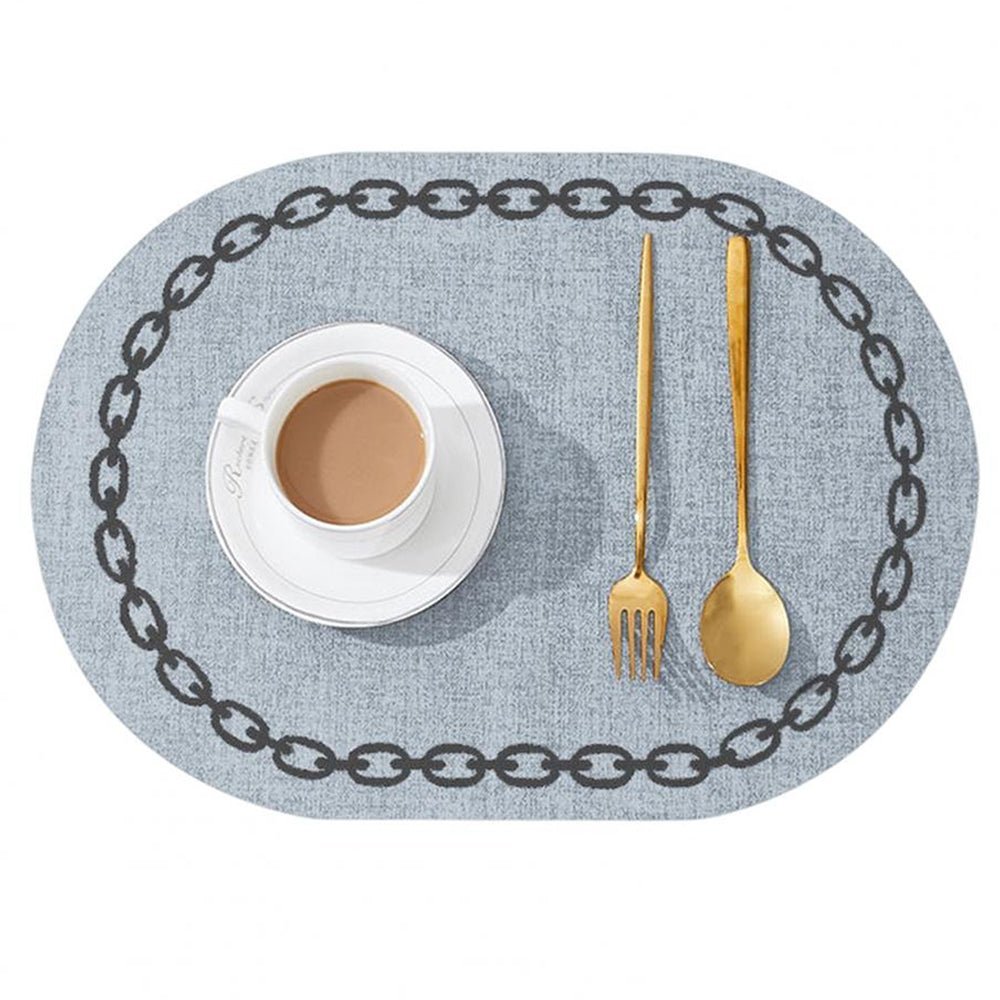 brown leather placemat