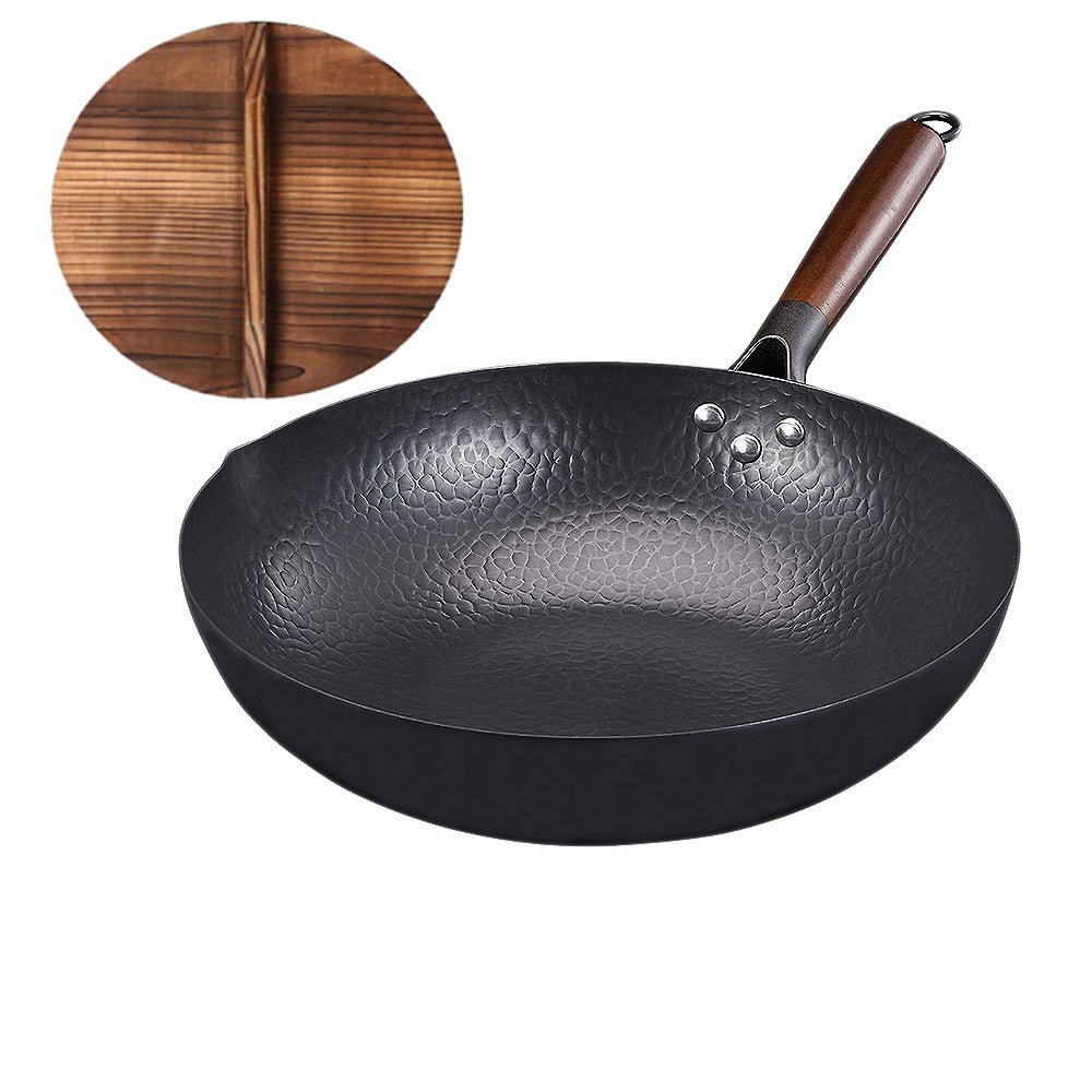 cast iron covered deep skillet