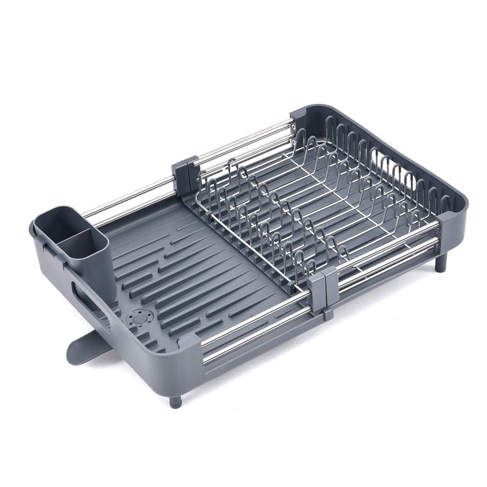 dish rack with side drain