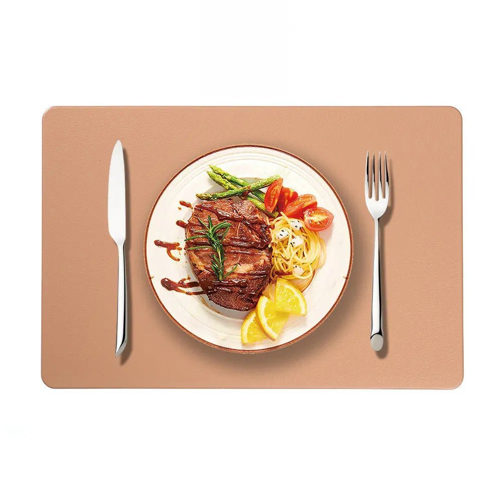 faux leather placemats brown