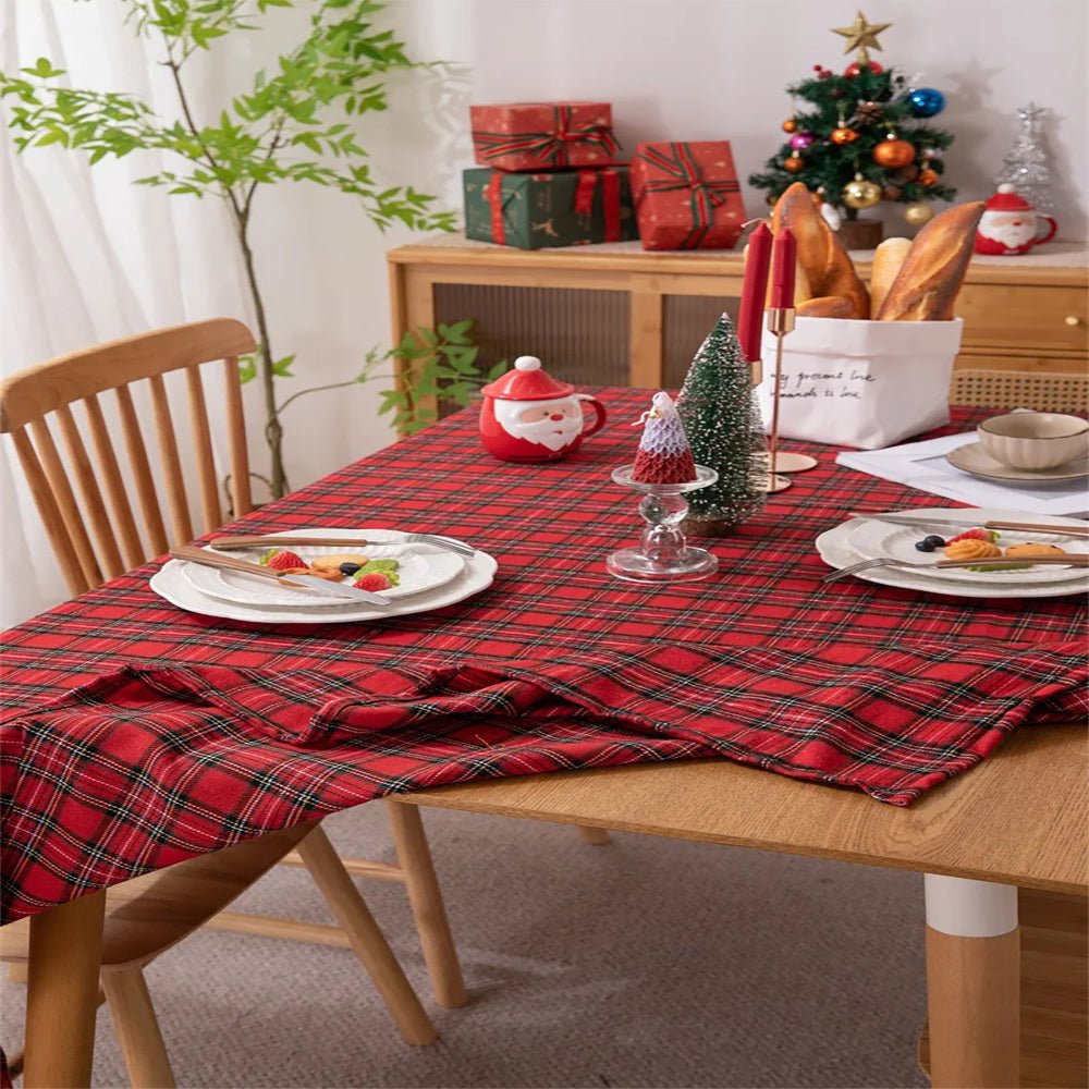 gingham tablecloth red