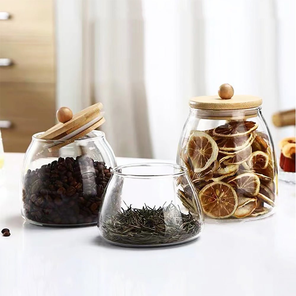 glass storage jars with rubber seals