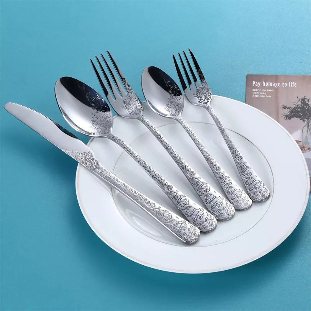 gold plated flatware service for 8