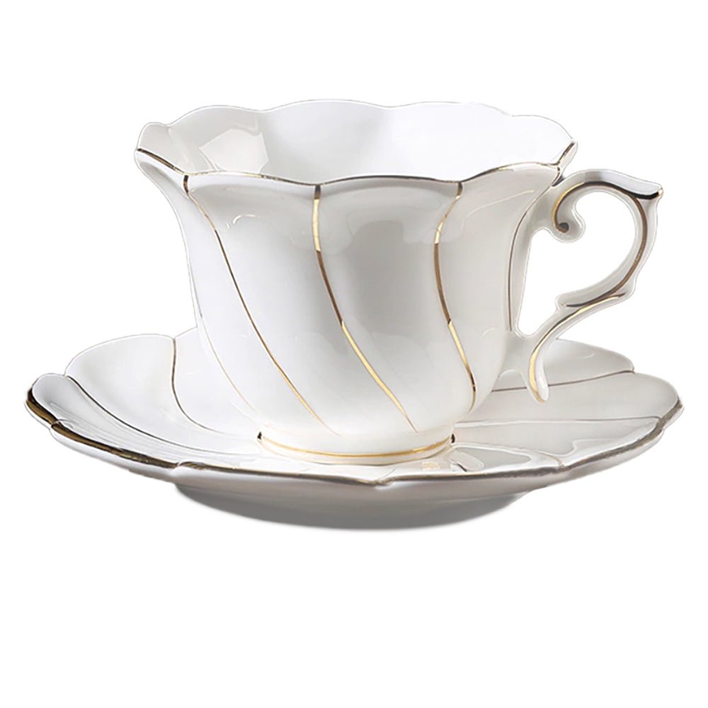gold trim tea cup and saucer