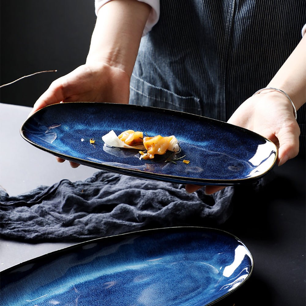 reactive glaze serving platter