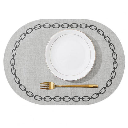 round leather placemats