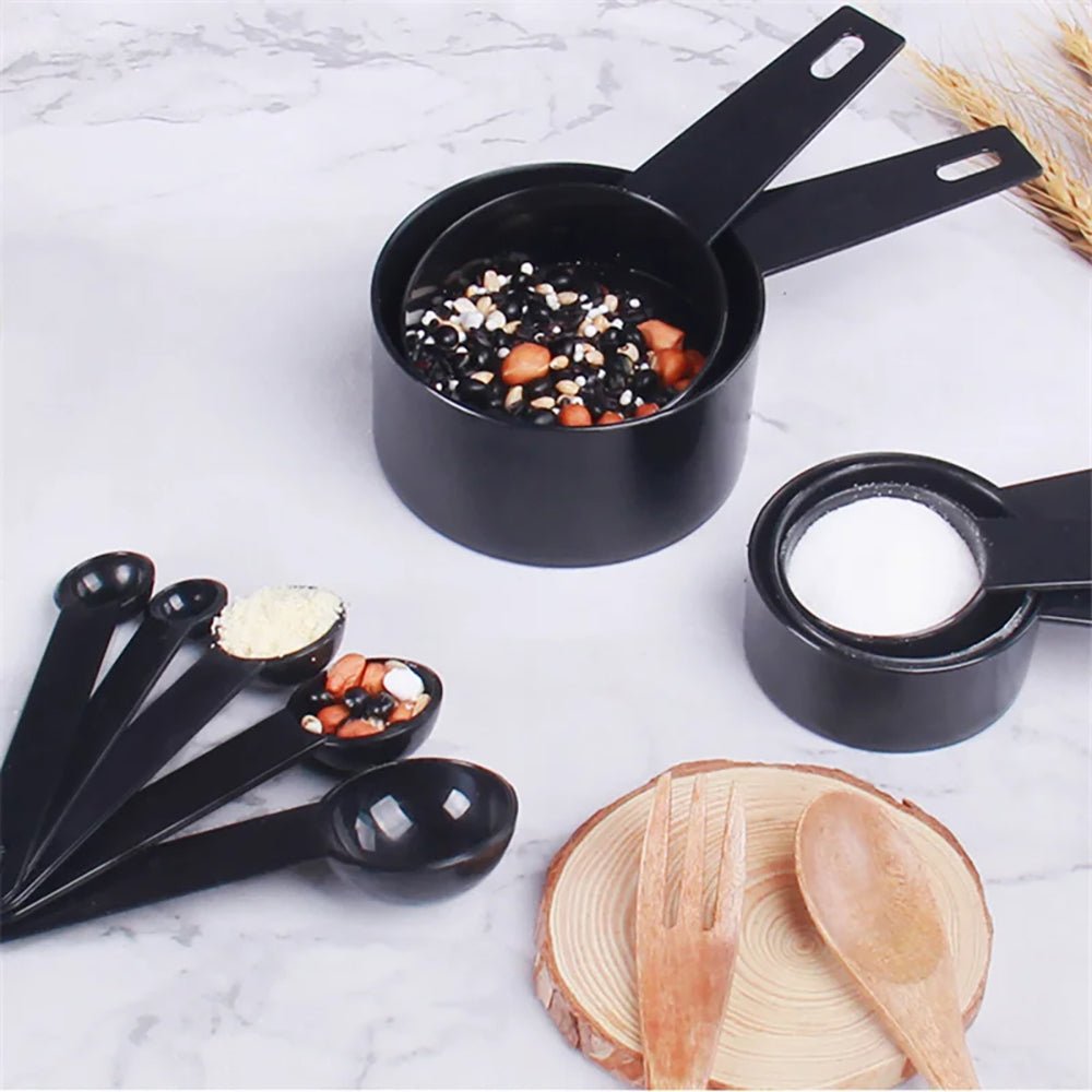 set of measuring cups and spoons