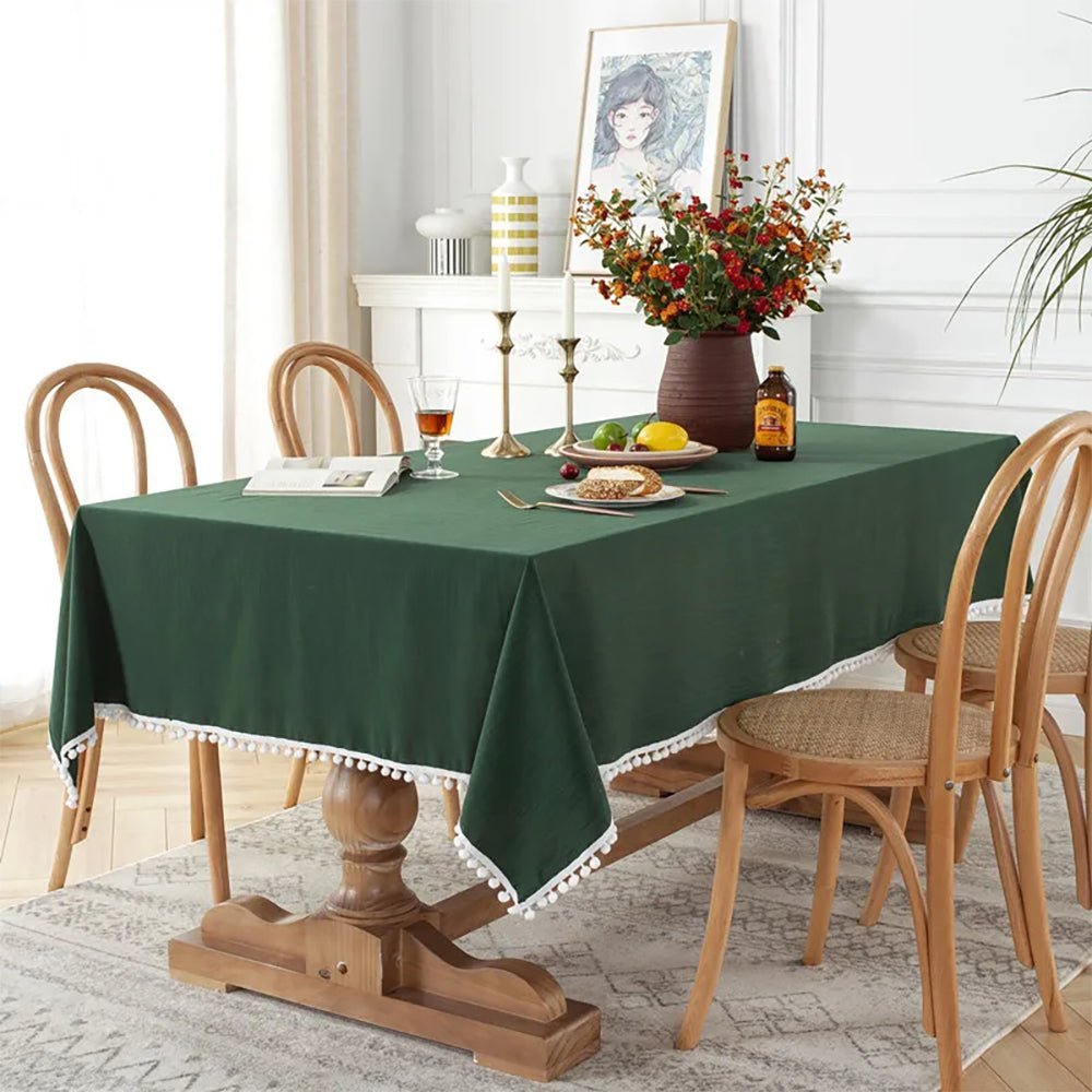 solid green tablecloth