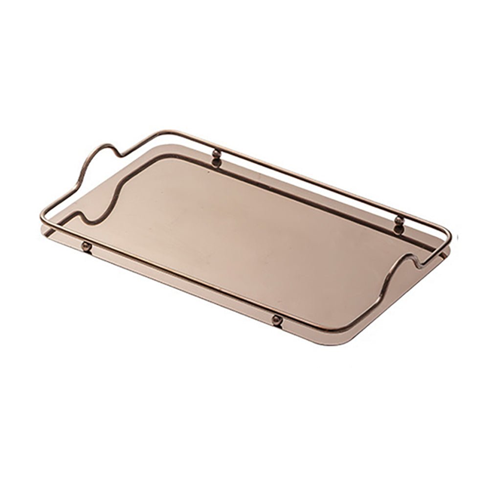 stainless steel serving tray with handles