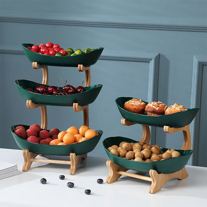 wooden fruit bowl with stand