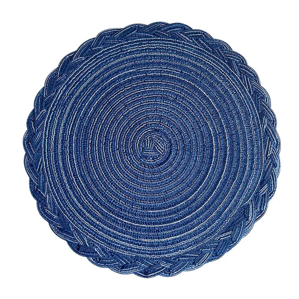 woven blue placemats