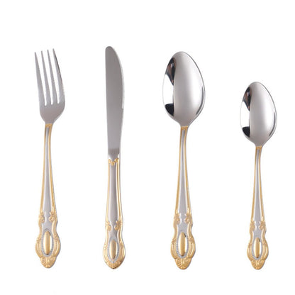 Elegant Casa Milano flatware set crafted from 18/10 stainless steel with intricate beadwork.