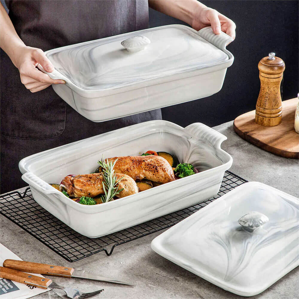 Versatile set of ceramic baking pans, perfect for baking and serving, featured in the ceramic-baking-pan collection for your kitchen essentials.