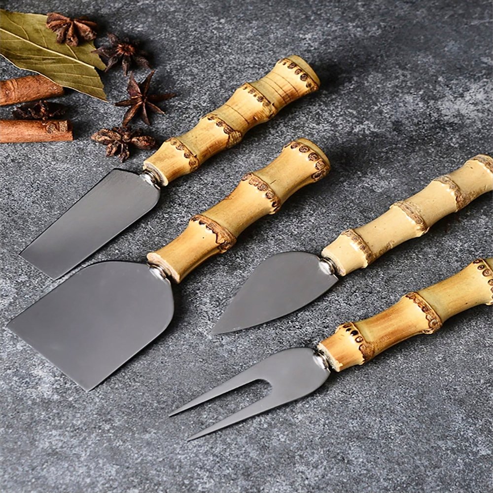 Cheese knives set, includes 4 essential pieces.