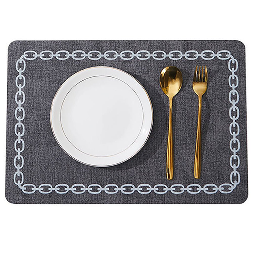 faux leather placemats grey