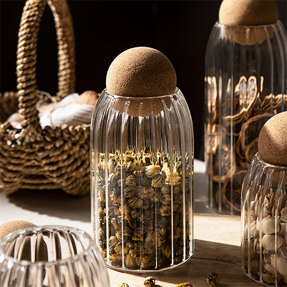 glass jars with corks