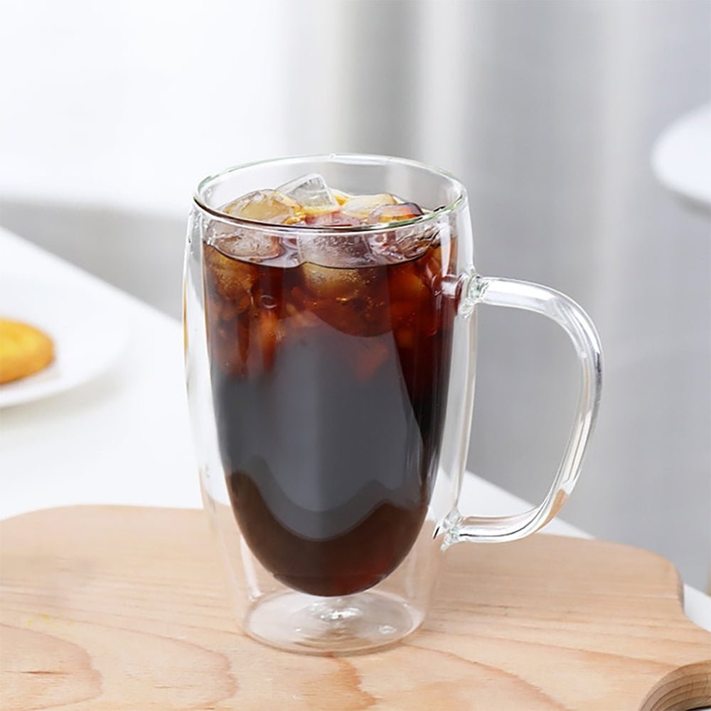 glass tea mug with handle