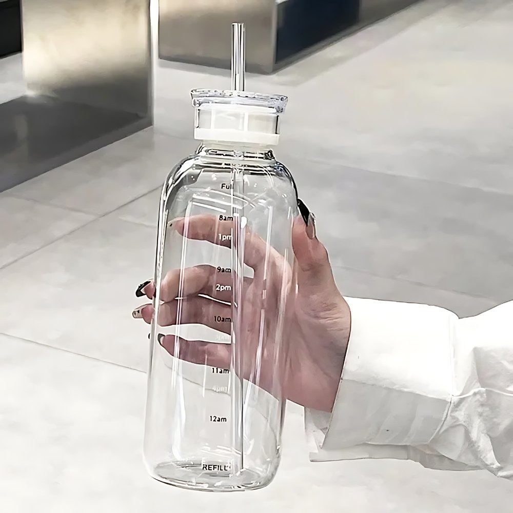 glass water bottle reusable