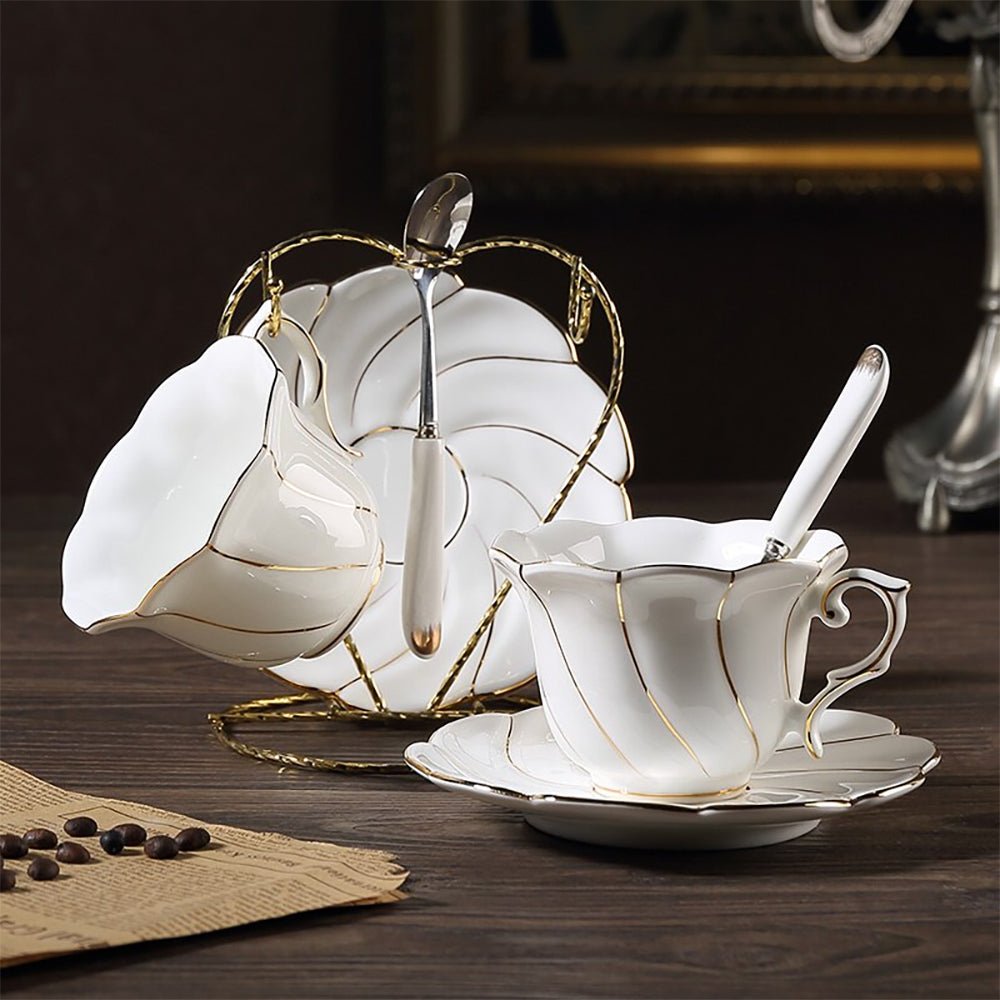 gold rim tea cups