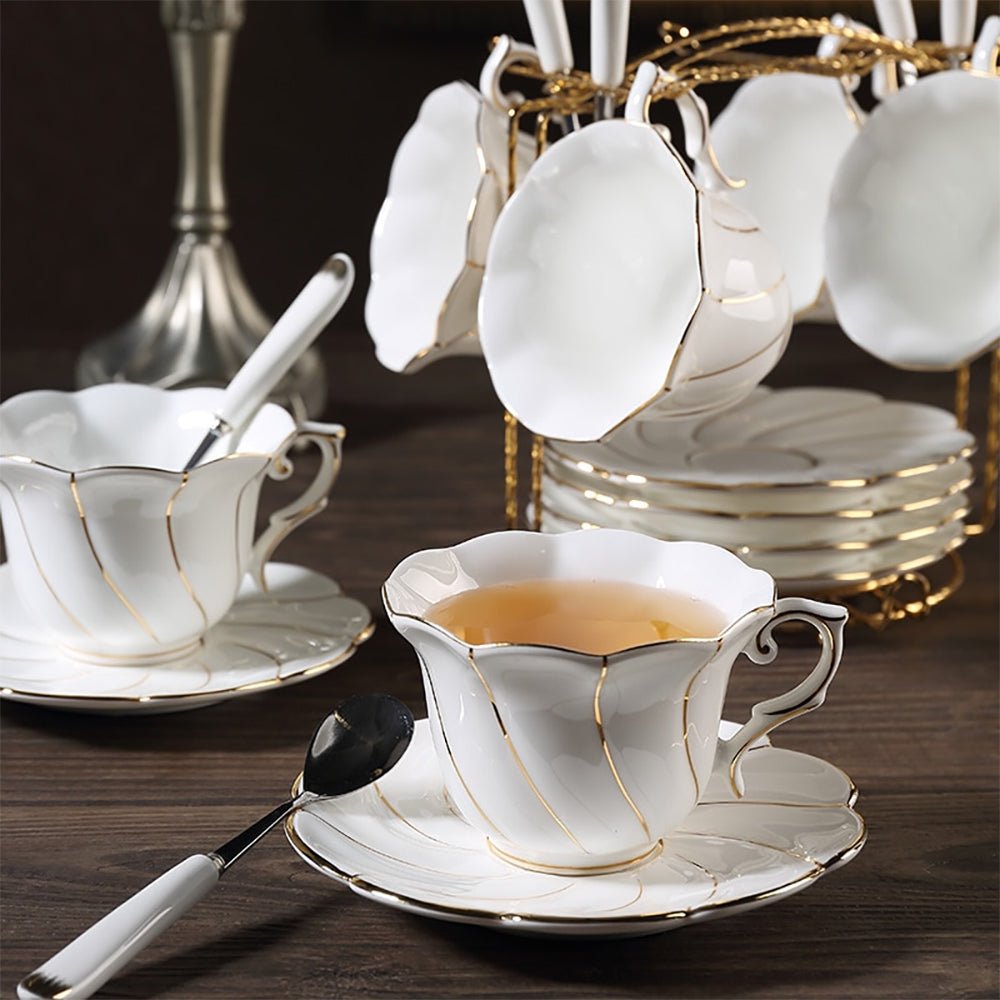 gold trim tea cup