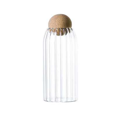 large glass container with cork lid