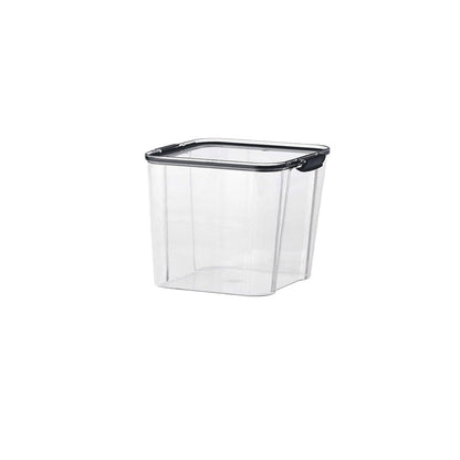 Small plastic kitchen canister on white background, perfect for organizing pantry essentials.