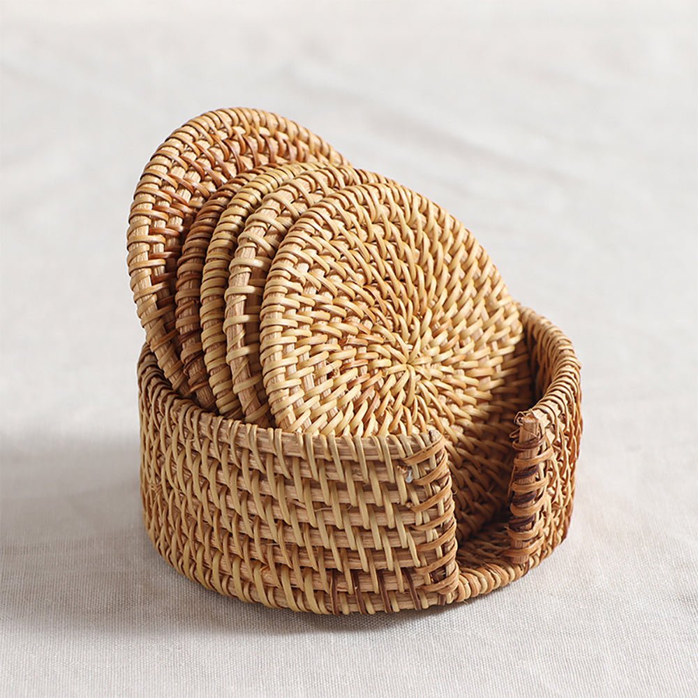 rattan coaster set