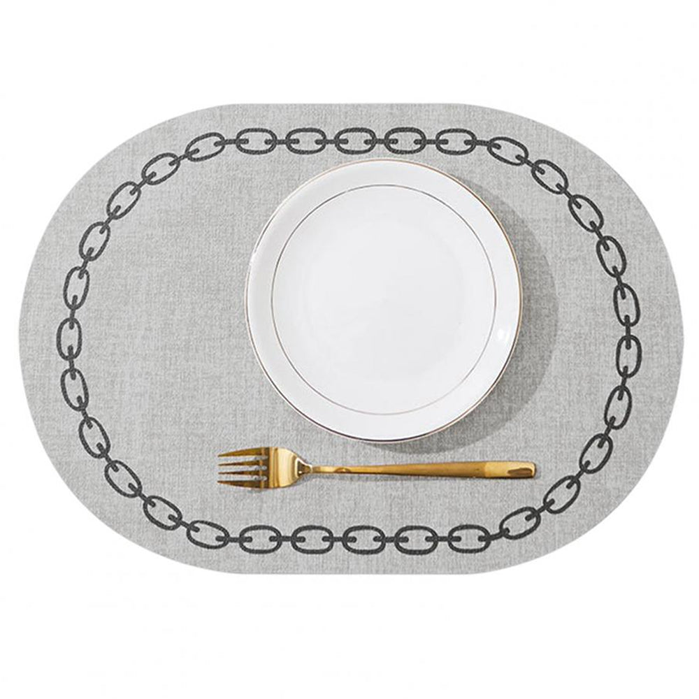 round leather placemats