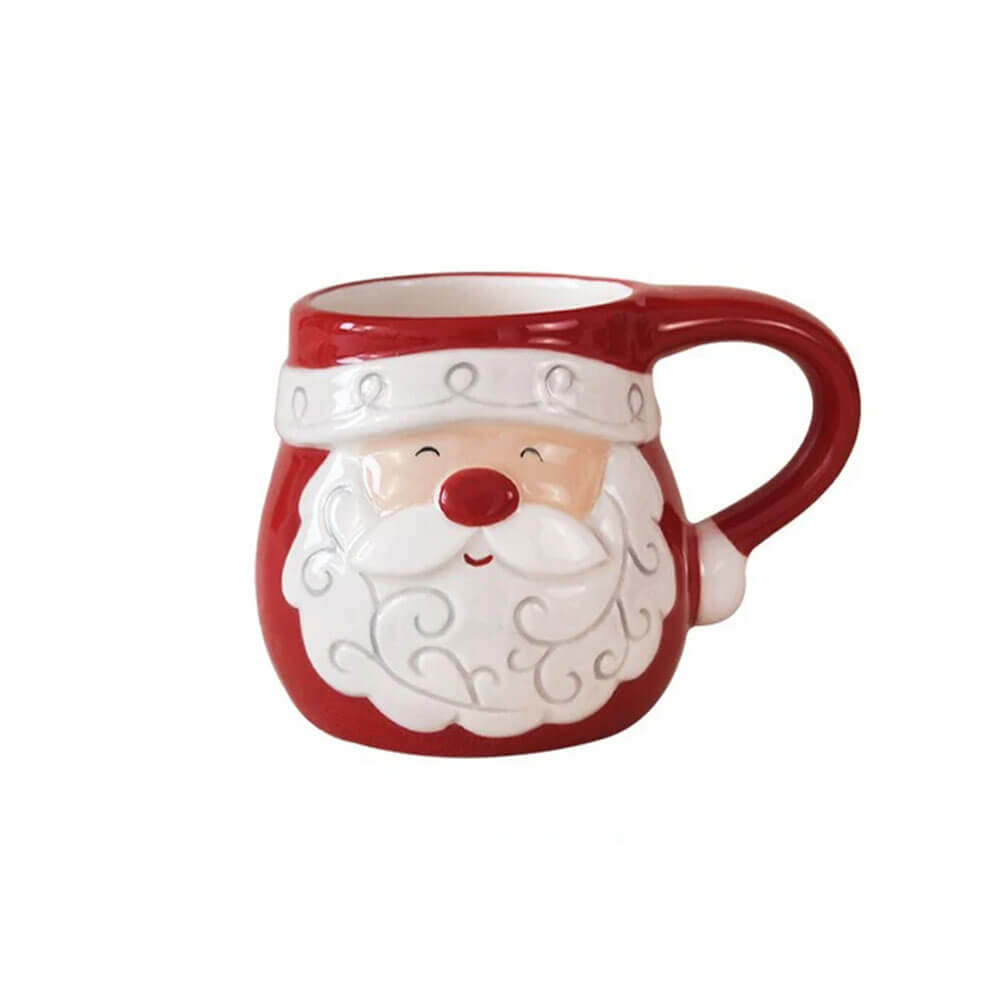 Festive Santa Claus mug with a cheerful, hand-painted design, perfect for holiday coffee, tea, or hot cocoa.