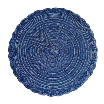 woven blue placemats