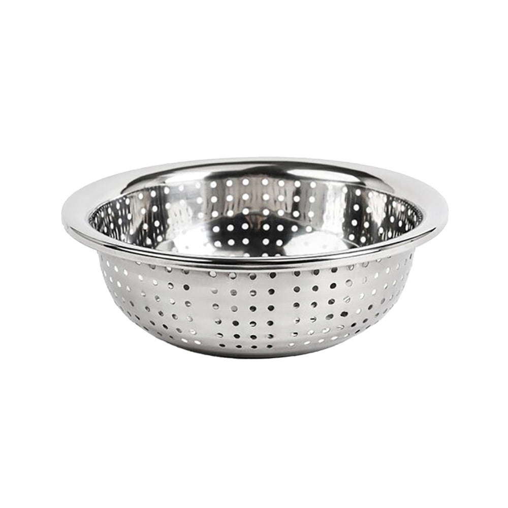 stainless steel sieve used to strain foods